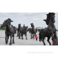 bronze crazy horse statue group